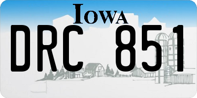 IA license plate DRC851