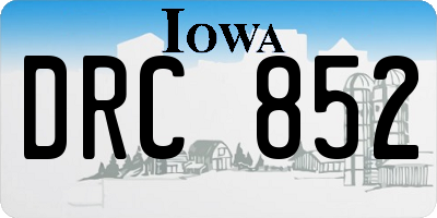 IA license plate DRC852