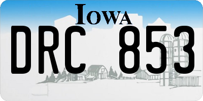 IA license plate DRC853