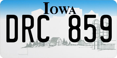 IA license plate DRC859