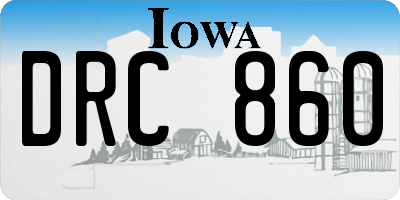 IA license plate DRC860