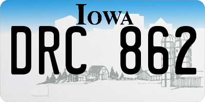 IA license plate DRC862