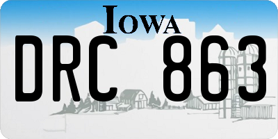 IA license plate DRC863