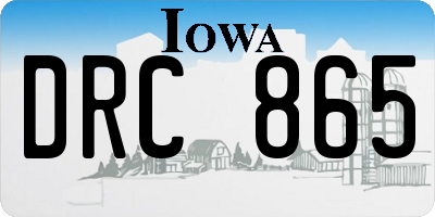 IA license plate DRC865