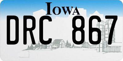 IA license plate DRC867