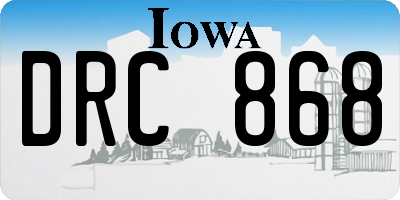 IA license plate DRC868