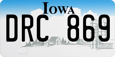 IA license plate DRC869