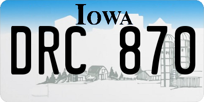 IA license plate DRC870