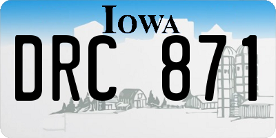 IA license plate DRC871