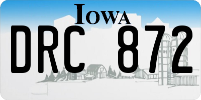 IA license plate DRC872