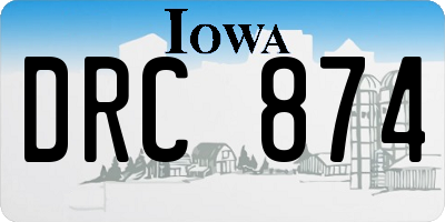 IA license plate DRC874