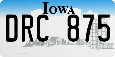 IA license plate DRC875