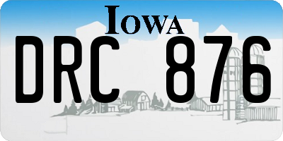 IA license plate DRC876