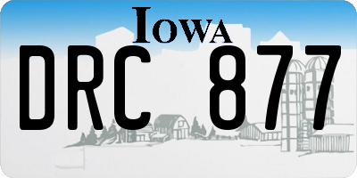 IA license plate DRC877