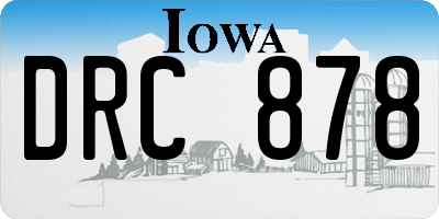 IA license plate DRC878