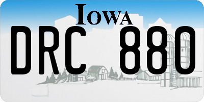 IA license plate DRC880