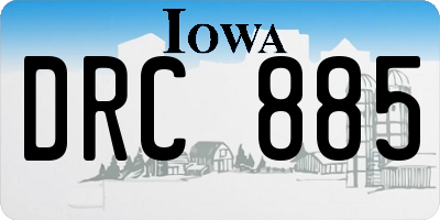 IA license plate DRC885