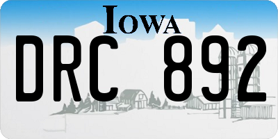 IA license plate DRC892