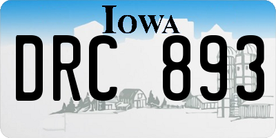 IA license plate DRC893