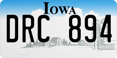 IA license plate DRC894