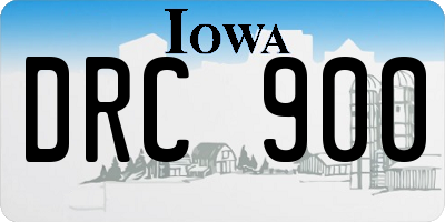 IA license plate DRC900