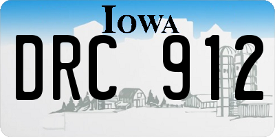 IA license plate DRC912