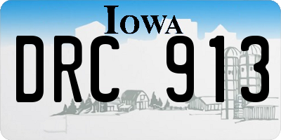 IA license plate DRC913