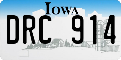 IA license plate DRC914