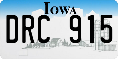 IA license plate DRC915