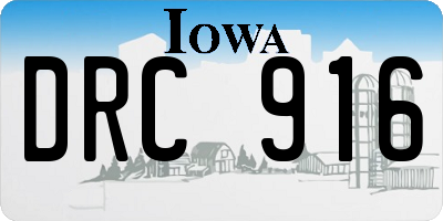 IA license plate DRC916