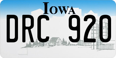 IA license plate DRC920