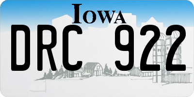 IA license plate DRC922