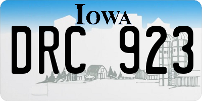 IA license plate DRC923