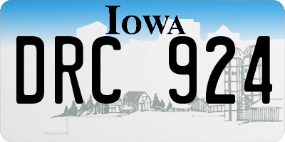 IA license plate DRC924