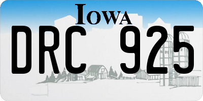IA license plate DRC925