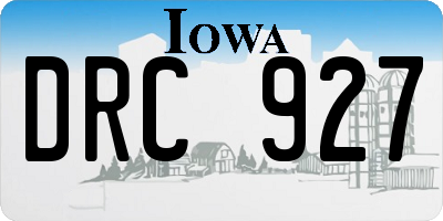 IA license plate DRC927