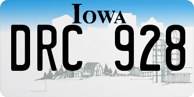 IA license plate DRC928