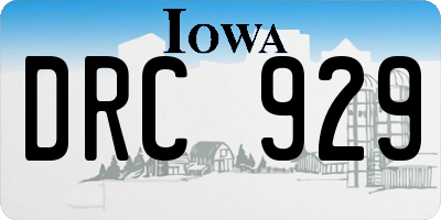 IA license plate DRC929