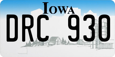 IA license plate DRC930