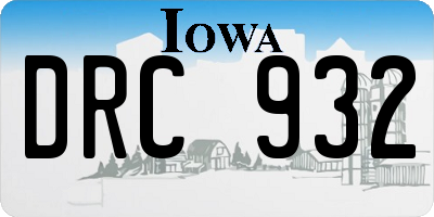 IA license plate DRC932