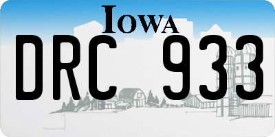 IA license plate DRC933