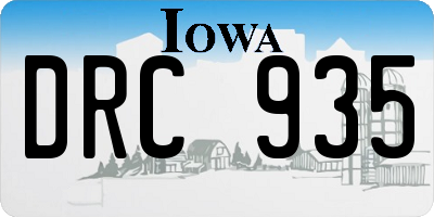 IA license plate DRC935
