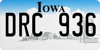 IA license plate DRC936