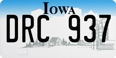 IA license plate DRC937