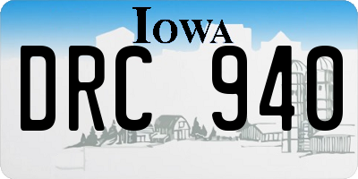 IA license plate DRC940