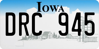 IA license plate DRC945