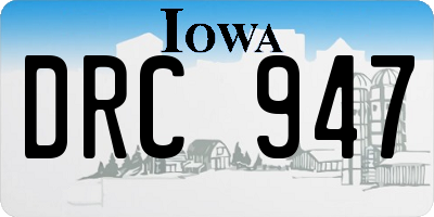 IA license plate DRC947