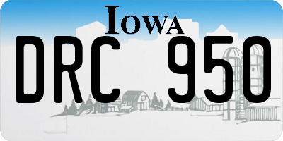 IA license plate DRC950