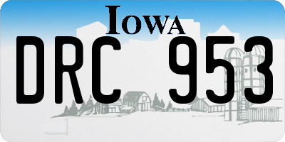 IA license plate DRC953