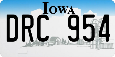 IA license plate DRC954
